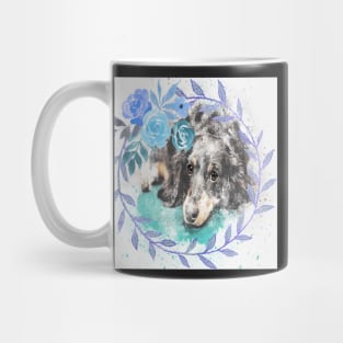 Dachshund Lover Gifts Cute Doxie Watercolor Graphic & Floral Home Decor, Apparel Mug